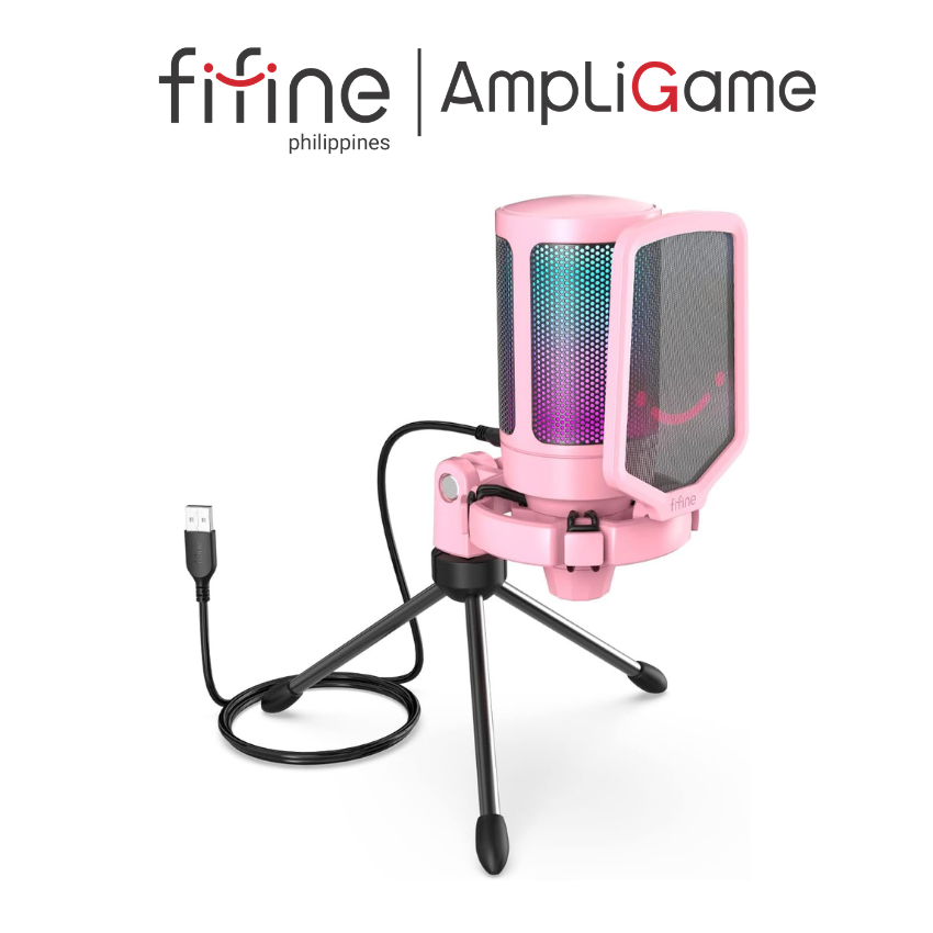 FIFINE AmpliGame A6V USB Condenser Microphone with RGB