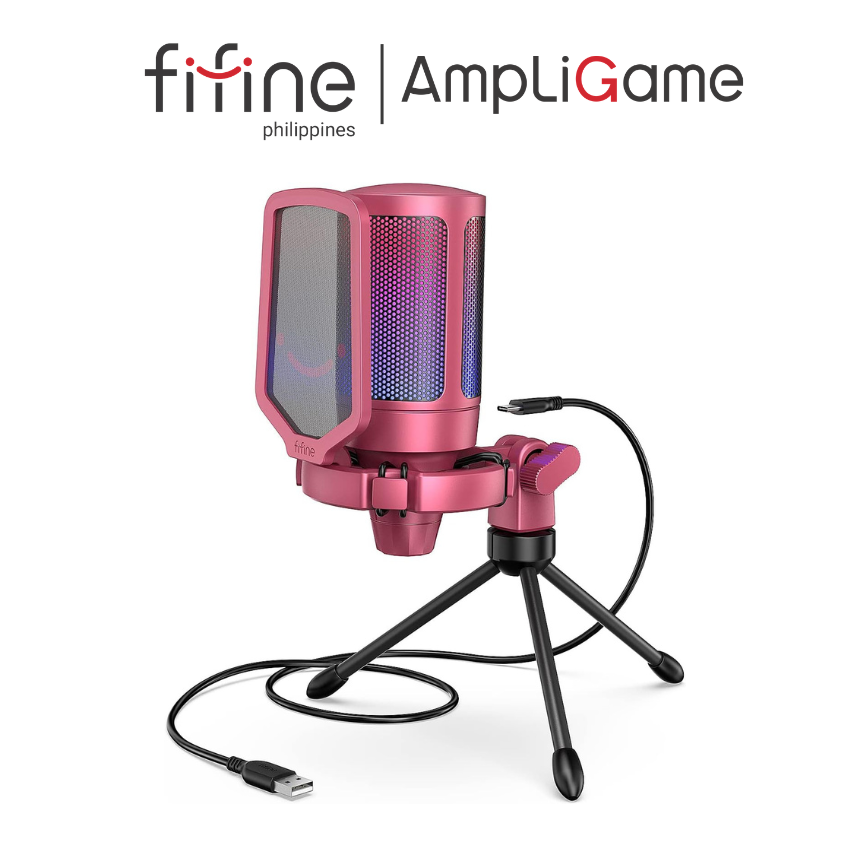 FIFINE AmpliGame A6V USB Condenser Microphone with RGB