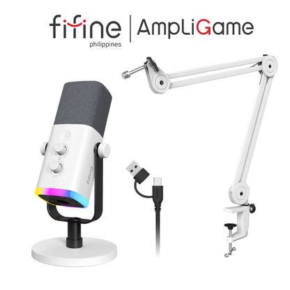 FIFINE AmpliGame AM8 USB/XLR Dynamic Microphone with RGB