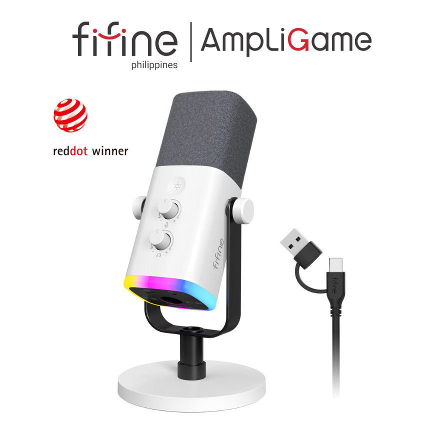 FIFINE AmpliGame AM8 USB/XLR Dynamic Microphone with RGB
