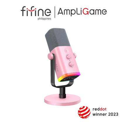 FIFINE AmpliGame AM8 USB/XLR Dynamic Microphone with RGB
